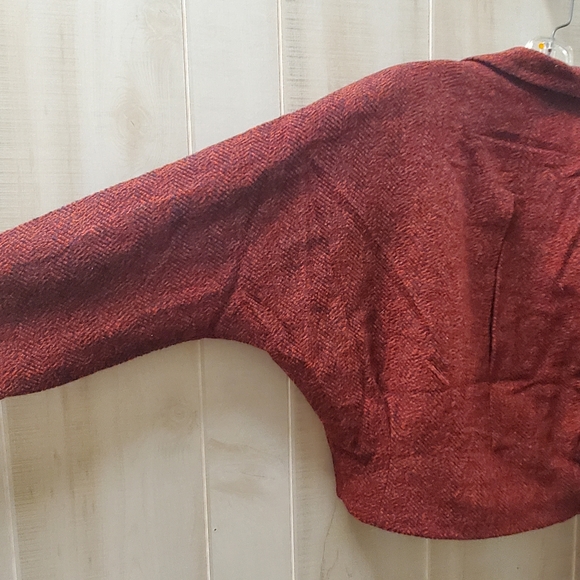 Vintage Wool Blend Cropped Blazer Jacket Y2K Size 12 - Picture 11 of 13